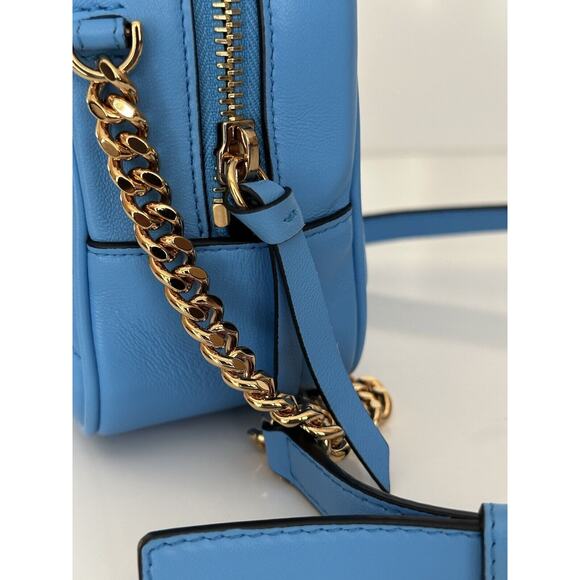 NWT $1275 Versace Quilted Lamb Leather Blue Medium Shoulder Bag 1008828 Italy - Picture 4 of 16